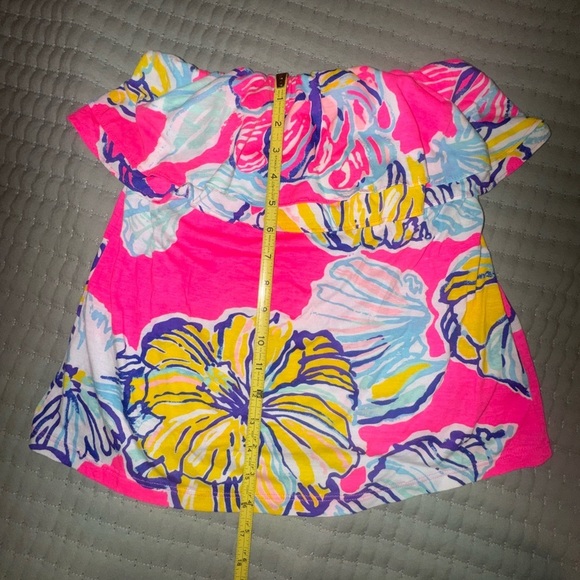 LILLY PULITZER Rilo Tube Top Ruffle Swept By The Tides. Size XS EUC - Picture 8 of 10